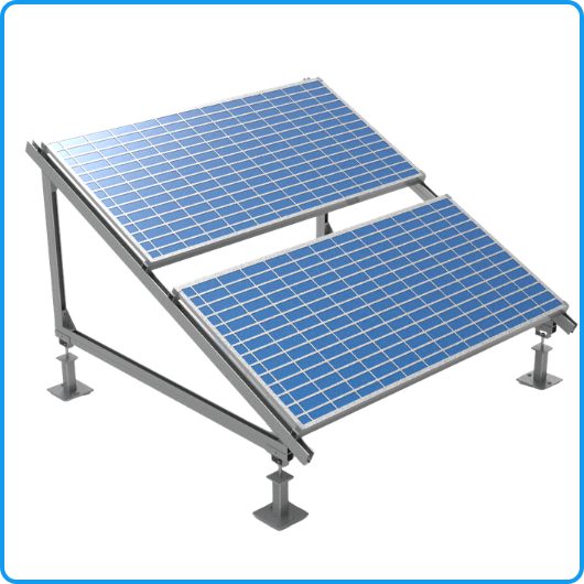 Roof Runner A-Frame solar panel support system on a green roof