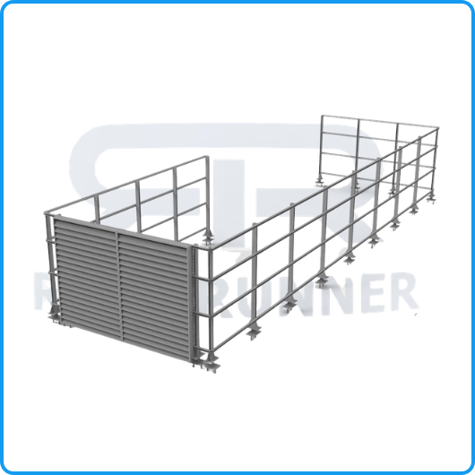 Roof Runner Fixed Screen System concealing rooftop plant equipment